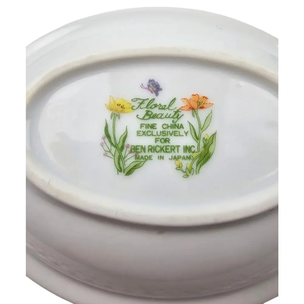 Vintage Day Lily Seymour‎ Manning Fine China Soap Dish Floral